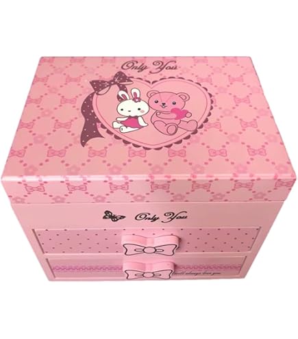 Amazon | 木製 子供用 オルゴール付 アクセサリー ケース ジュエリー